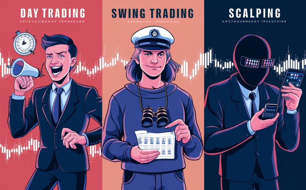 A comparison chart showing different crypto trading strategies